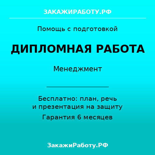 Заказать дипломную работу по менеджменту — Менеджмент