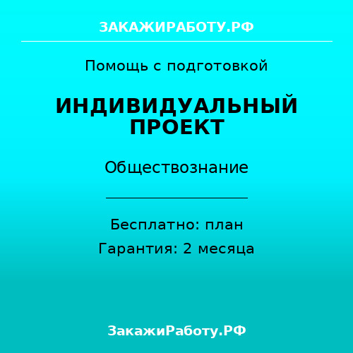 Заказать индивидуальный проект по обществознанию — Обществознание
